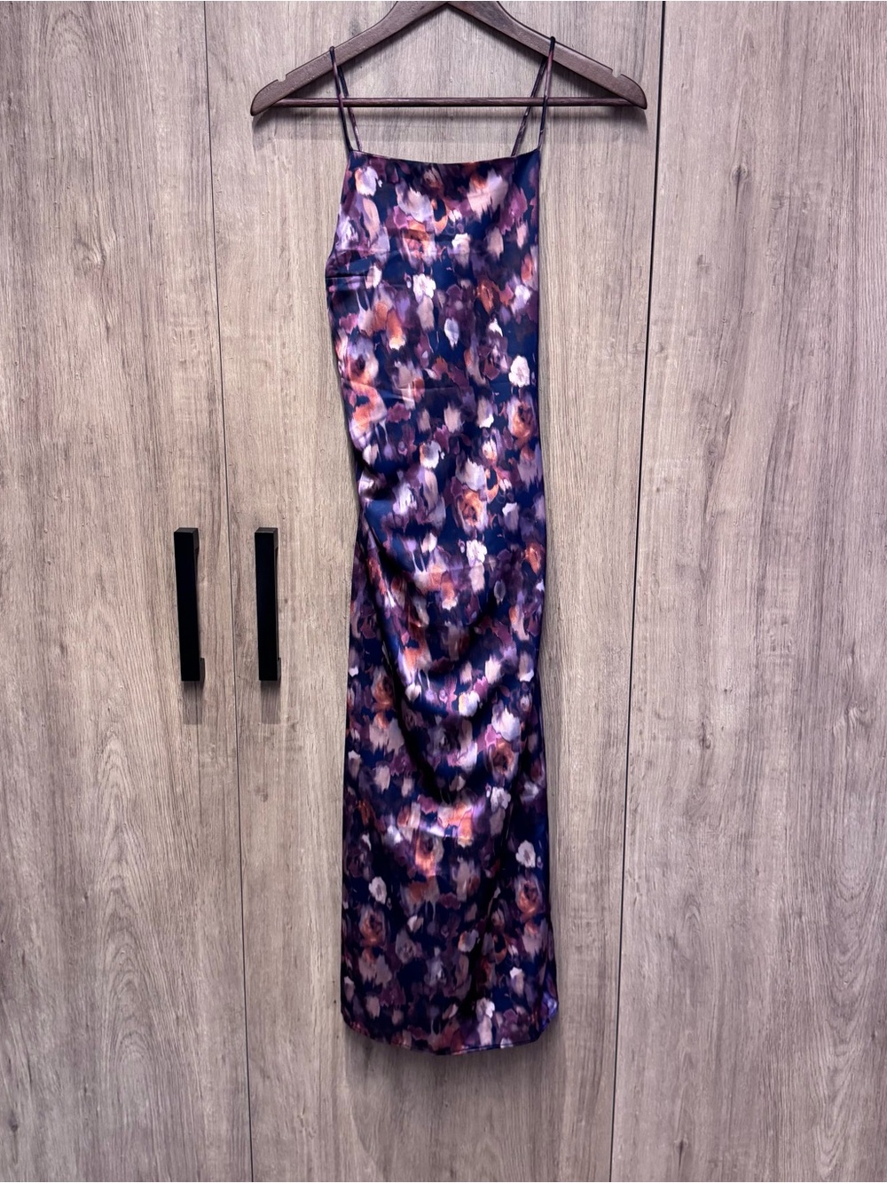 Jason Wu Abstract Floral Ruched Satin Midi Dress Romantic Goth Formal Event XS
